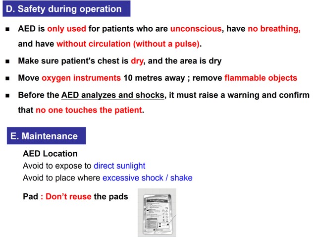 AED operation safety